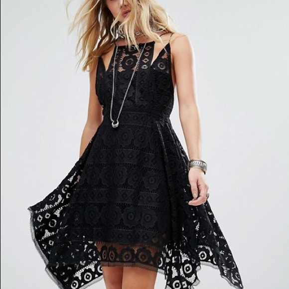 NWT Free People Just Like Honey Lace Black Dress - Picture 2 of 8